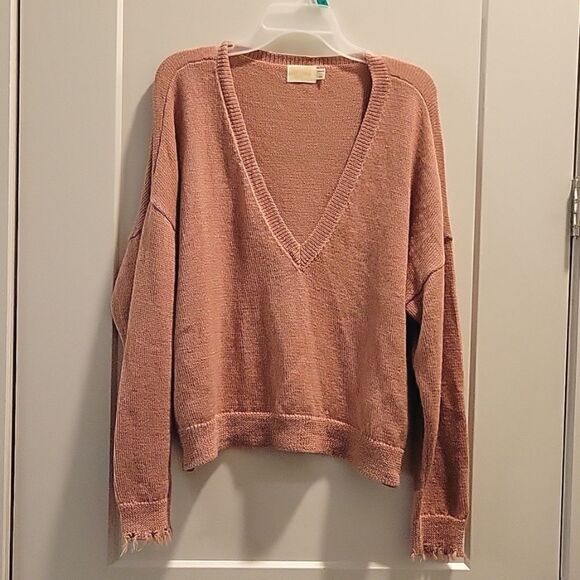 Nation LTD Bijou Adobe Pink Alpaca Blend Sweater Size Large - Picture 2 of 6
